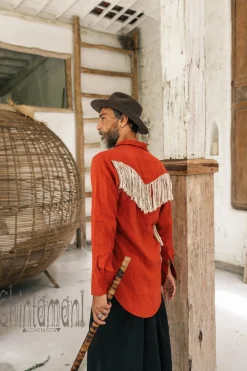 Alma Linen Shirt / Red Ochre