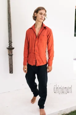 Alma Linen Shirt / Red Ochre