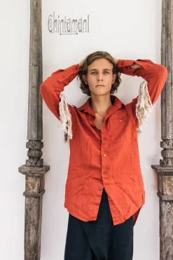 Alma Linen Shirt / Red Ochre