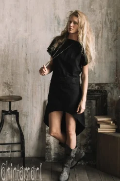 Assymetric Midi Dress / Black