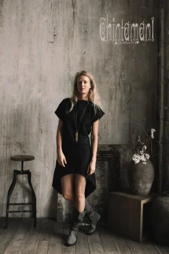 Assymetric Midi Dress / Black