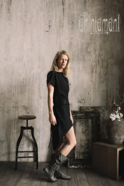 Assymetric Midi Dress / Black
