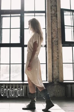 Assymetric Midi Dress / Off White