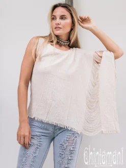 Asymmetric Ripped Top / Off White