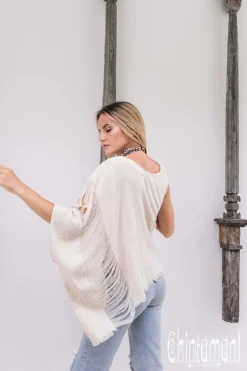 Asymmetric Ripped Top / Off White