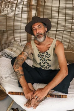 Atua Print Top / Green Sage