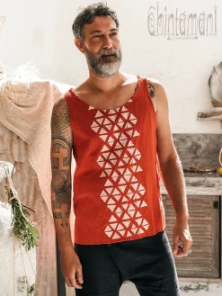 Atua Print Top / Red Ochre