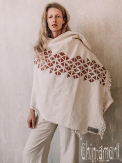 Atua Wrap Shawl / White & Copper