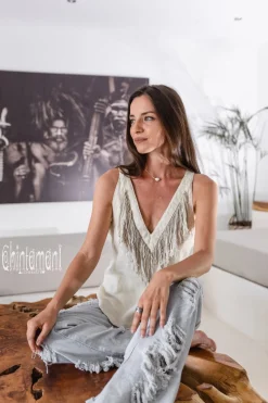 Backless Linen Top / Cream