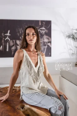 Backless Linen Top / Cream