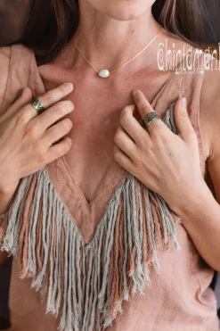 Backless Linen Top / Dusty Pink