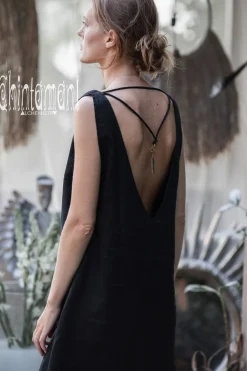 Backless Tunic Dress / Black