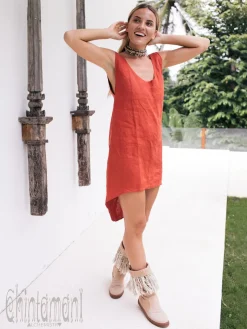 Backless Tunic Dress / Red Ochre