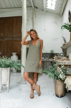 Backless Tunic Dress / Sage Green