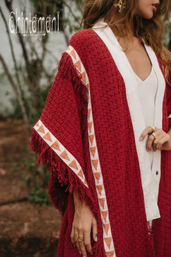 Berber Poncho Coat / Red Ochre