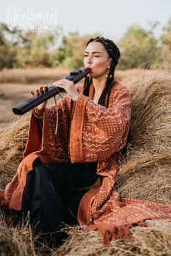 Block Print Kimono / Rust