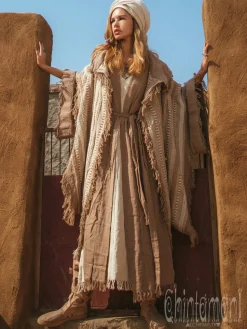 Bohemian Poncho Coat / Coffee