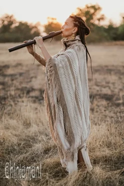 Bohemian Poncho Coat / Coffee