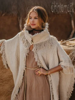 Bohemian Poncho Coat / Off White