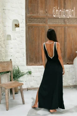 Boho Fringed Dress / Black