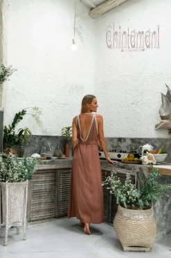 Boho Fringed Dress / Dusty Pink