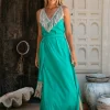 Boho Fringed Dress / Green