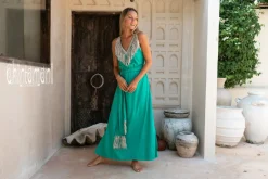Boho Fringed Dress / Green