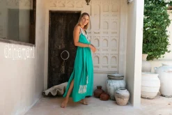 Boho Fringed Dress / Green
