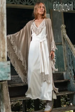 Boho Fringed Dress / Off White