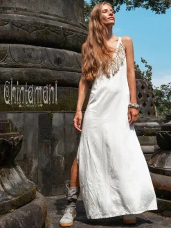Boho Fringed Dress / Off White