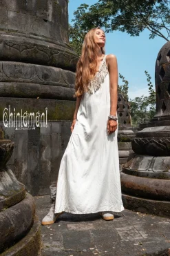 Boho Fringed Dress / Off White