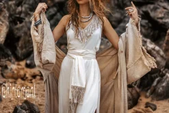 Boho Fringed Dress / Off White