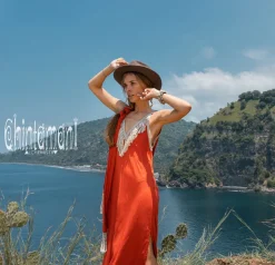 Boho Fringed Dress / Red Ochre