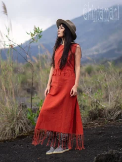 Chakruna Long Dress / Red Ochre