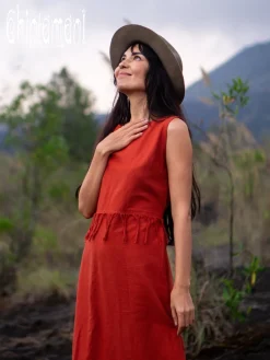 Chakruna Long Dress / Red Ochre