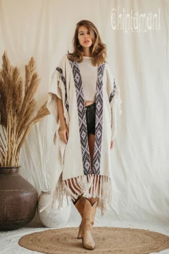Cotton & Hemp Poncho / Off White