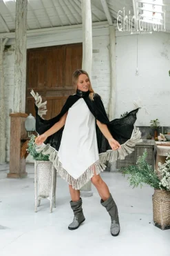 Cotton Corner Fringe Dress for Women / Off White