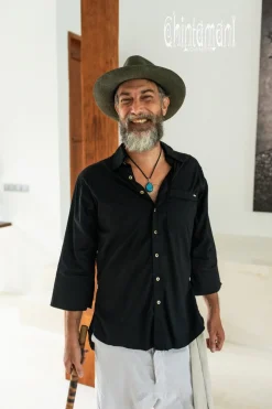 Cotton Men's Shirt / Black