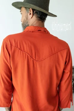 Cotton Men's Shirt / Red Ochre