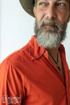 Cotton Men's Shirt / Red Ochre