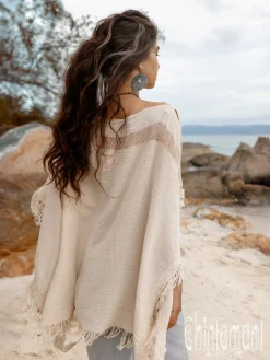 Cotton Poncho Top / Off White