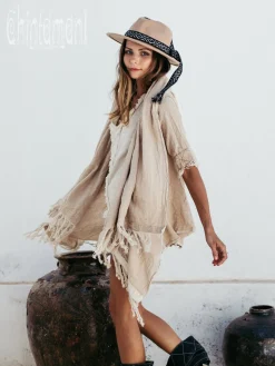 Cotton Sleeves Shawl / Beige