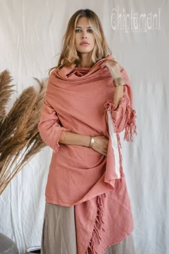 Cotton Sleeves Shawl / Pink