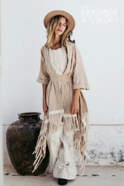 Cotton Wrap Cardigan / Beige