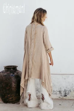 Cotton Wrap Cardigan / Beige