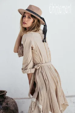 Cotton Wrap Cardigan / Beige