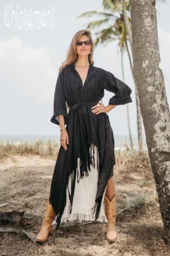 Cotton Wrap Cardigan / Black