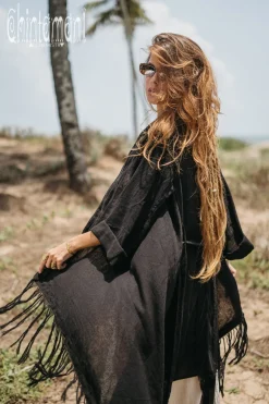 Cotton Wrap Cardigan / Black