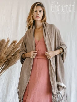 Cotton Wrap Shawl / Coffee