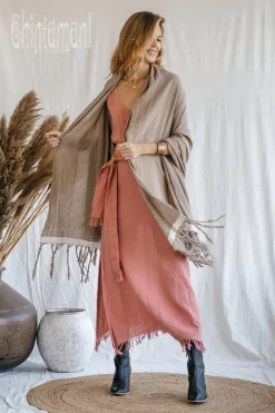 Cotton Wrap Shawl / Coffee